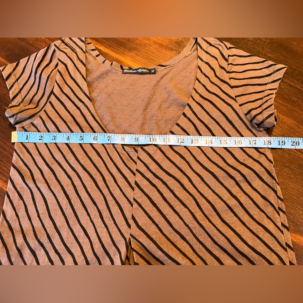 Gudrun Sjoden Dress Women's M Organic Cotton Modal Brown Striped Short sleeves - Picture 8 of 9